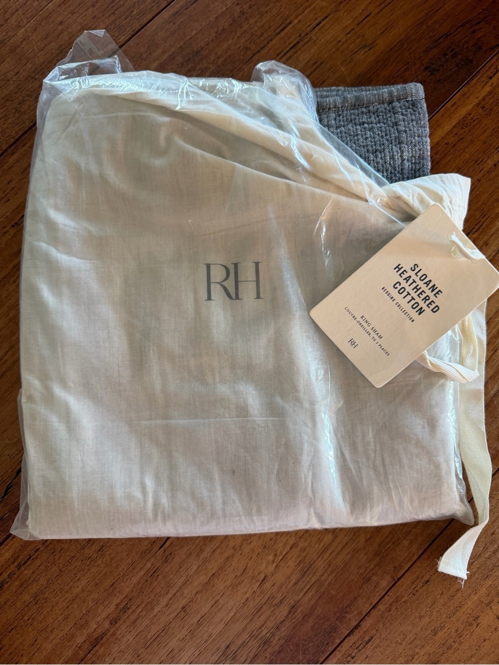 NWT Restoration Hardware RH Sloane King Sham Grey Pack 1 Heathered Cotton